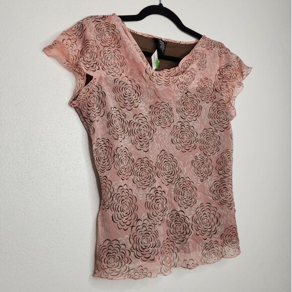 NWT Vintage y2k East 5th Medium Brown Pink Boho Fairy Whimsy Witchy Babydoll - Picture 2 of 5